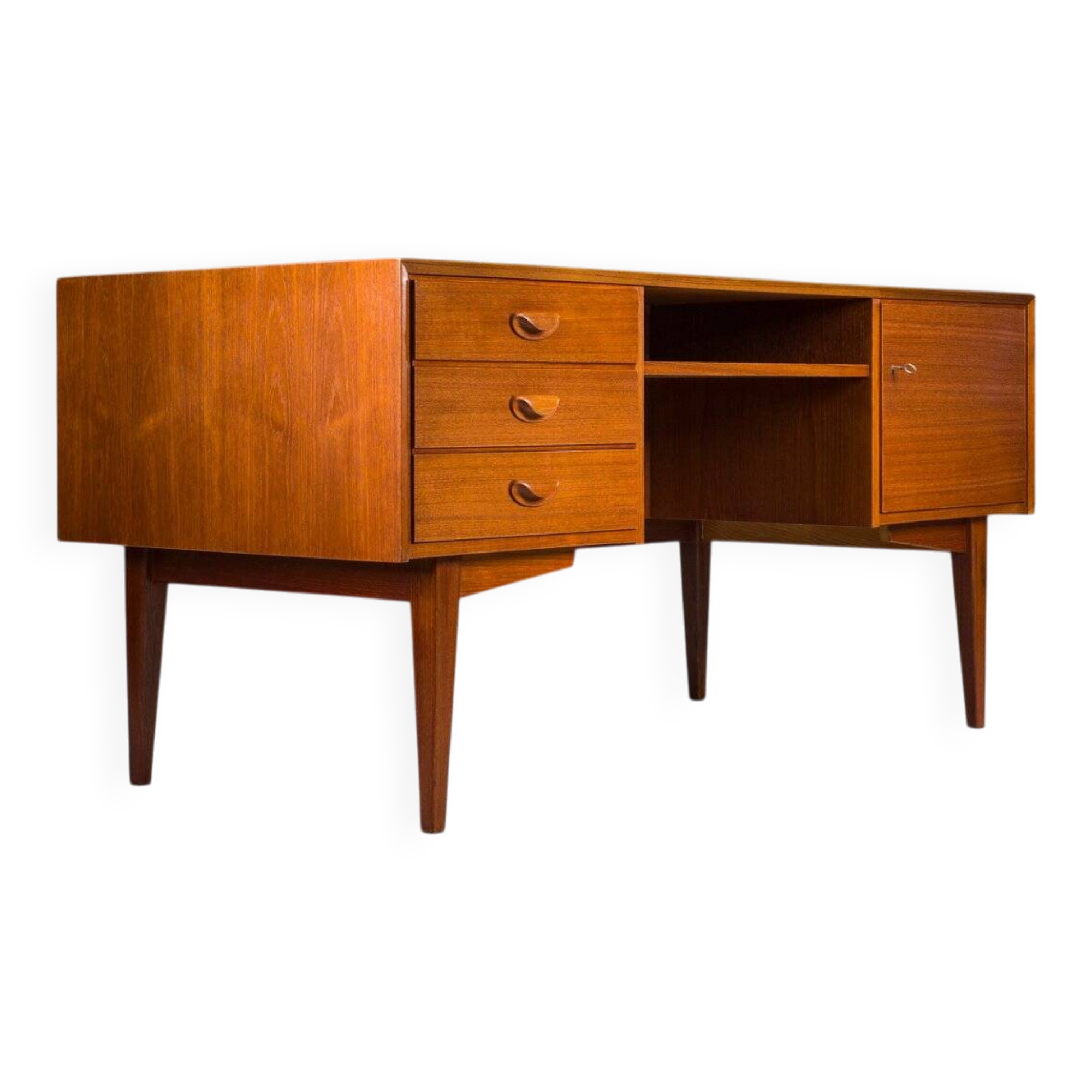 Mid-century modern teak executive desk, Germany, 1960s