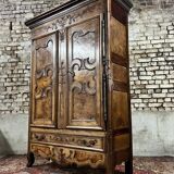 Wardrobe in walnut and burr walnut from louis xv xviii eme century