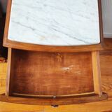 Paire de tables de chevet en noyer blond, Art déco 1940