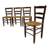4 chaises paillées provenant des Alpes
