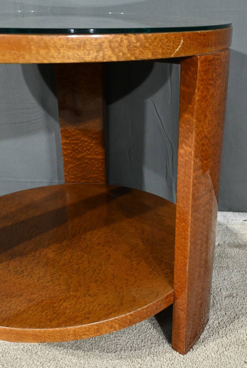 Table Guéridon en Loupe d’Amboine, Art Déco – 1930