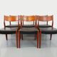 Set of 6 vintage Scandinavian Fristho Franeker chairs in teak and skai from the 60s