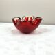 Cendrier vintage en verre massif rouge style Murano