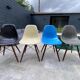 Lot of 4 DSW chairs in walnut fiber by Eames Herman Miller, vintage