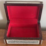 Mother-of-pearl and wood jewelry box