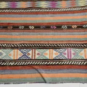 Vintage Turkish Green Kilim Rug, Bohemian Eclectic Home Decor, 176x230Cm
