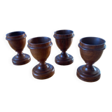 4 wooden egg cups
