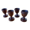 4 wooden egg cups