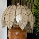 Mother-of-pearl and olive wood lamp