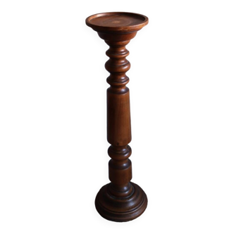 Vintage turned wooden column selette pedestal
