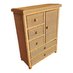 Commode en osier vintage - tiroir