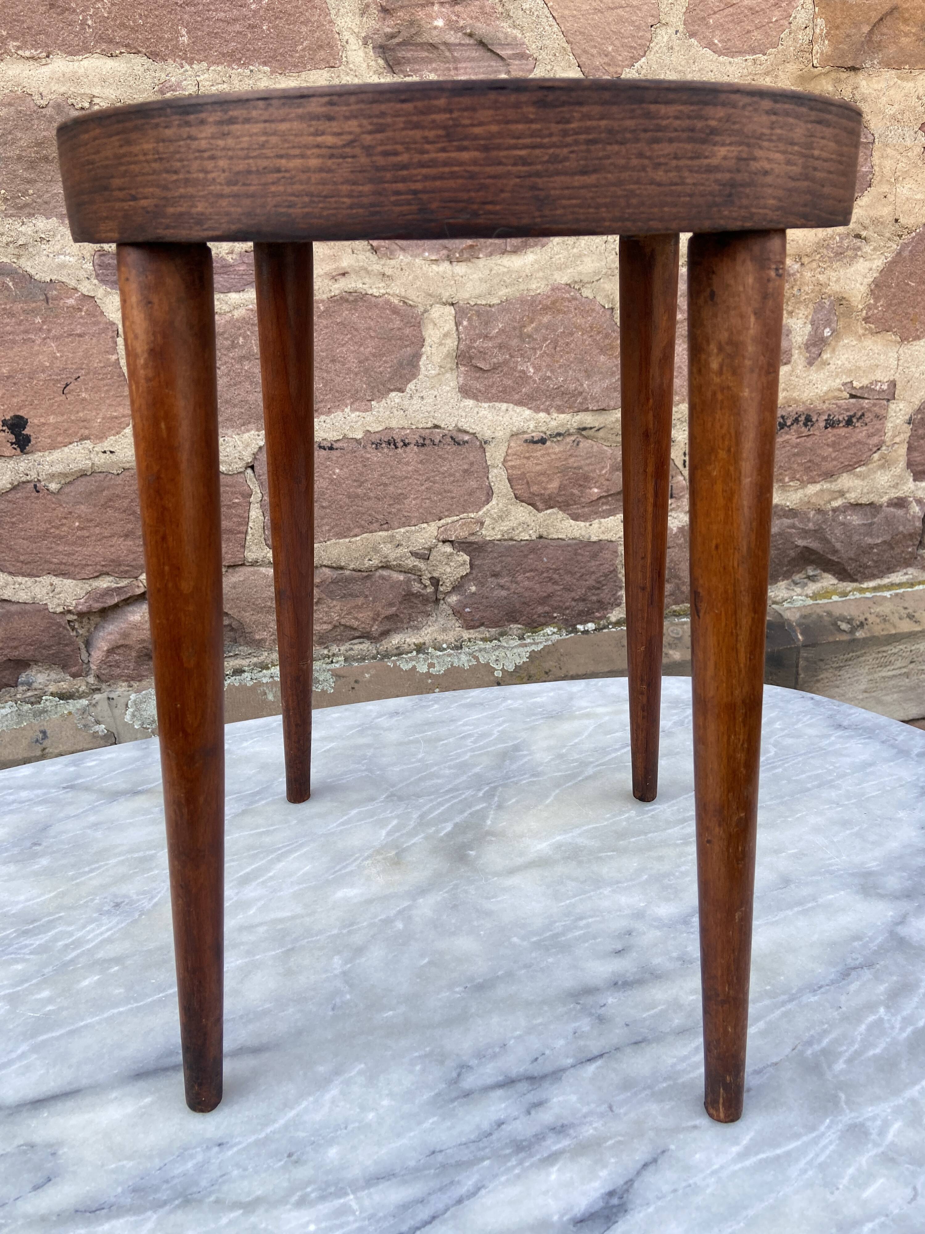 vintage Baumann Scandinavian stool, French stool chic 1980