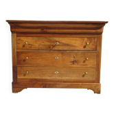 Louis Philippe chest of drawers in solid walnut