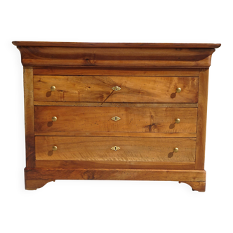 Louis Philippe chest of drawers in solid walnut