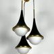 Mis-Century Stilnovo style pendant with three lights. Italy 1950s