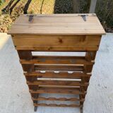 Solid wood wine rack bottle storage with drawer