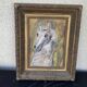 Horse painting with its 19th century frame