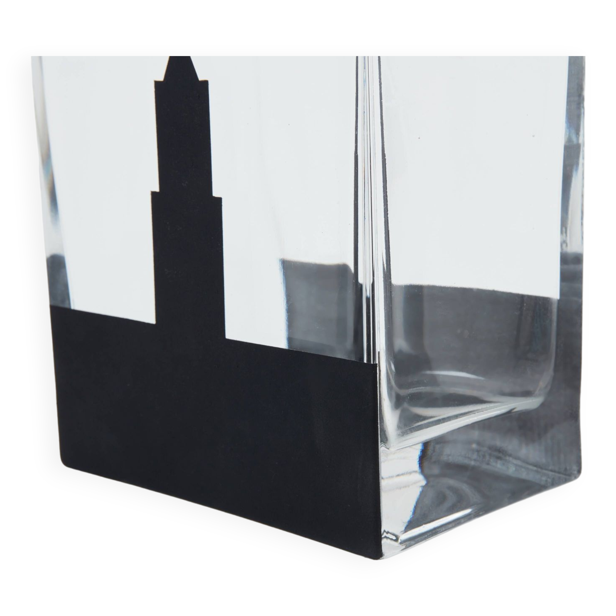 Large Art Deco vase in black frosted glass signed Anatole Riecke 1932