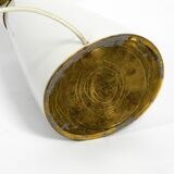 Large elegant 1960s KPM table lamp in porcelain and pleated silk lampshade