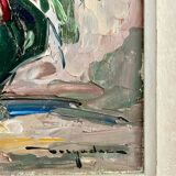 Bouquet champêtre, ancienne huile sur panneau