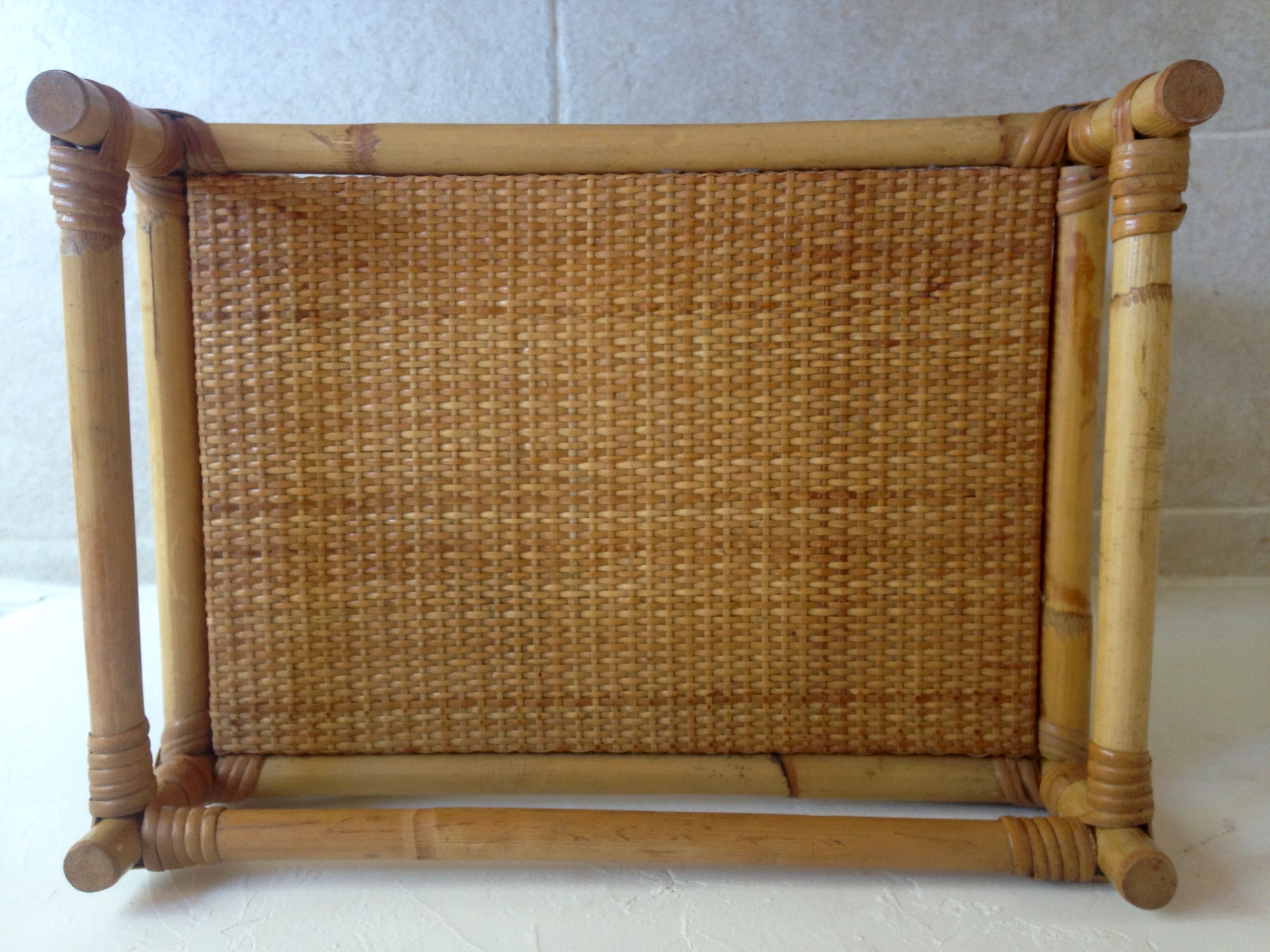 Bedside table vintage rattan
