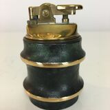 Black and gilded 1950s table lighter, bamboo design