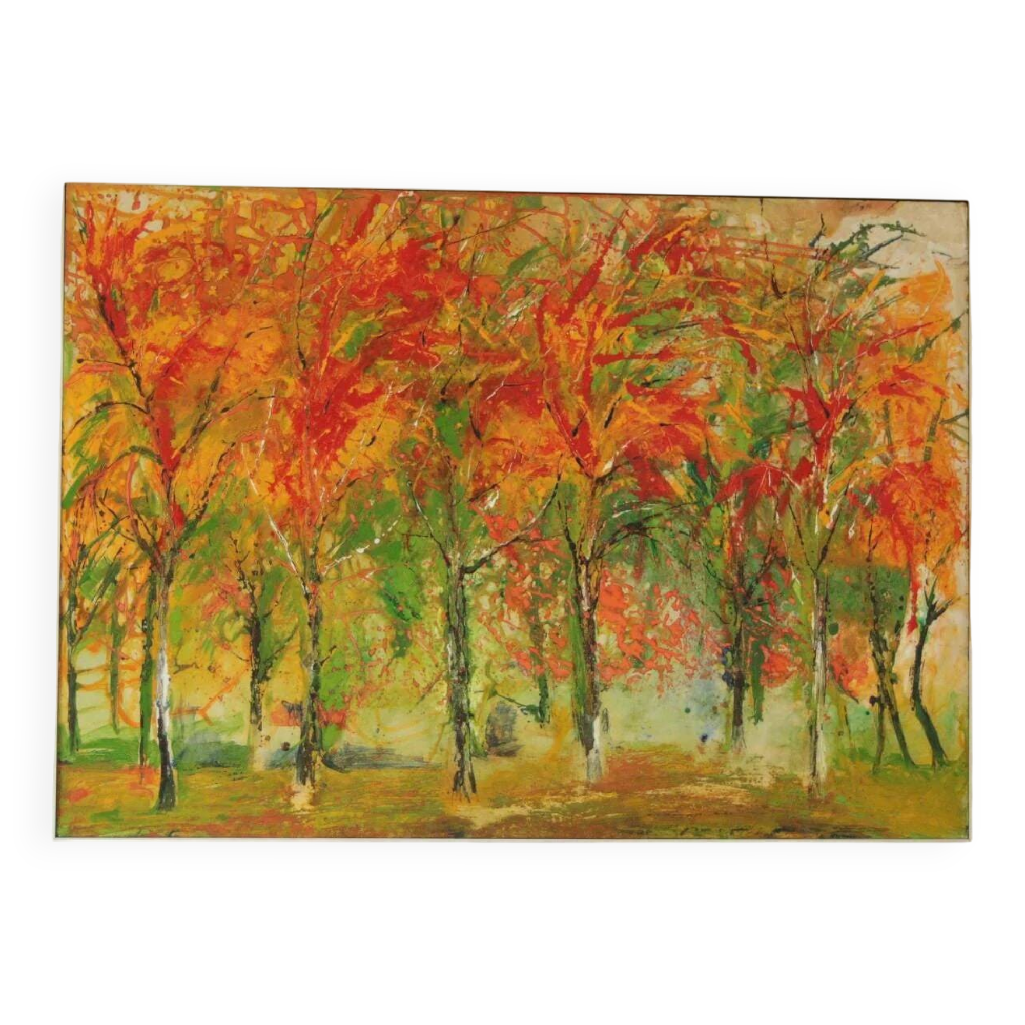 Oil on panel "Autumn Forest" by Bodin