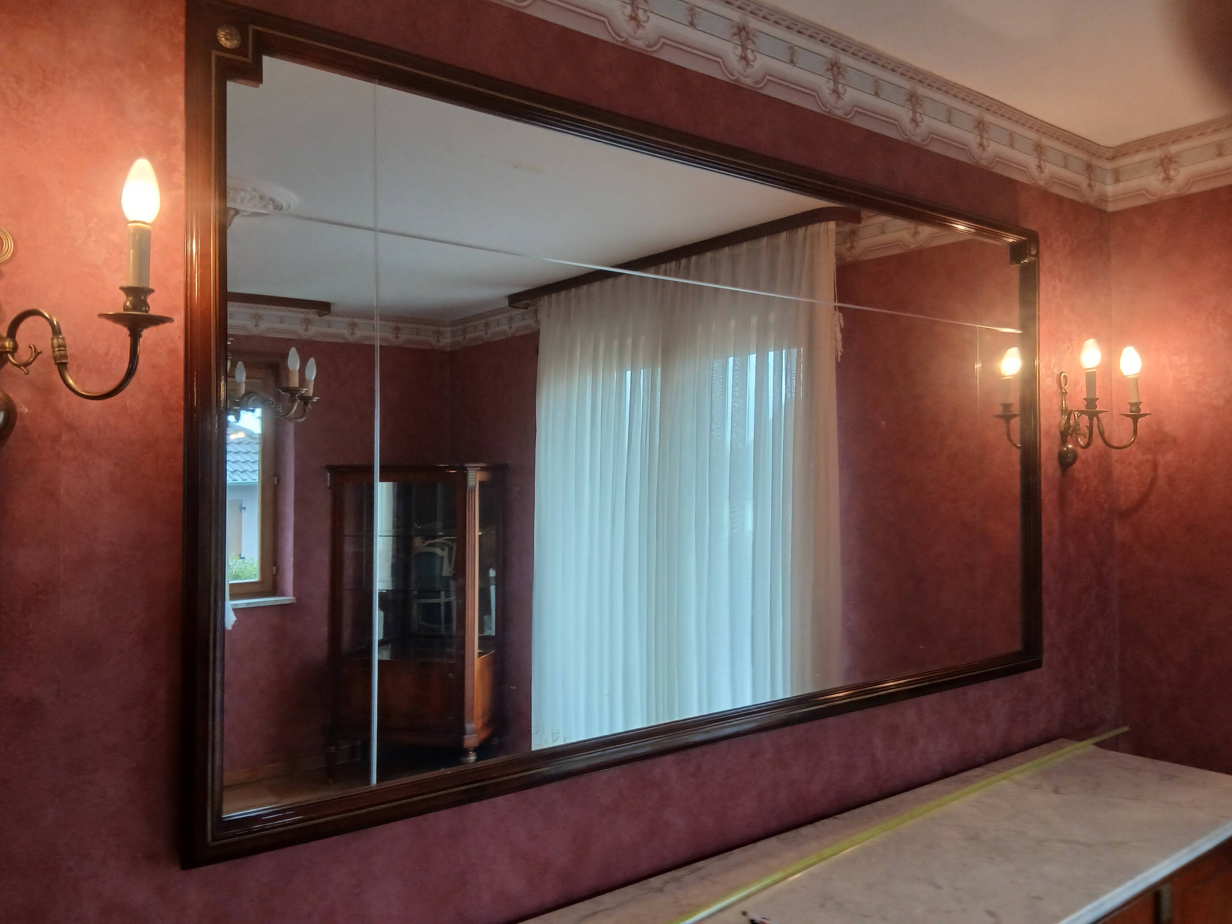 Mirror matching the 4-door mahogany sideboard