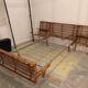 With integrated nightstands vintage rattan bed