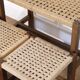 Ensemble de 3 tabourets vintage bois et corde