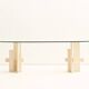Travertine dining table by Willy Ballez, 1970s