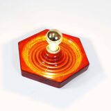 Original vintage deep red ceramic sconces by Hustadt Leuchten
