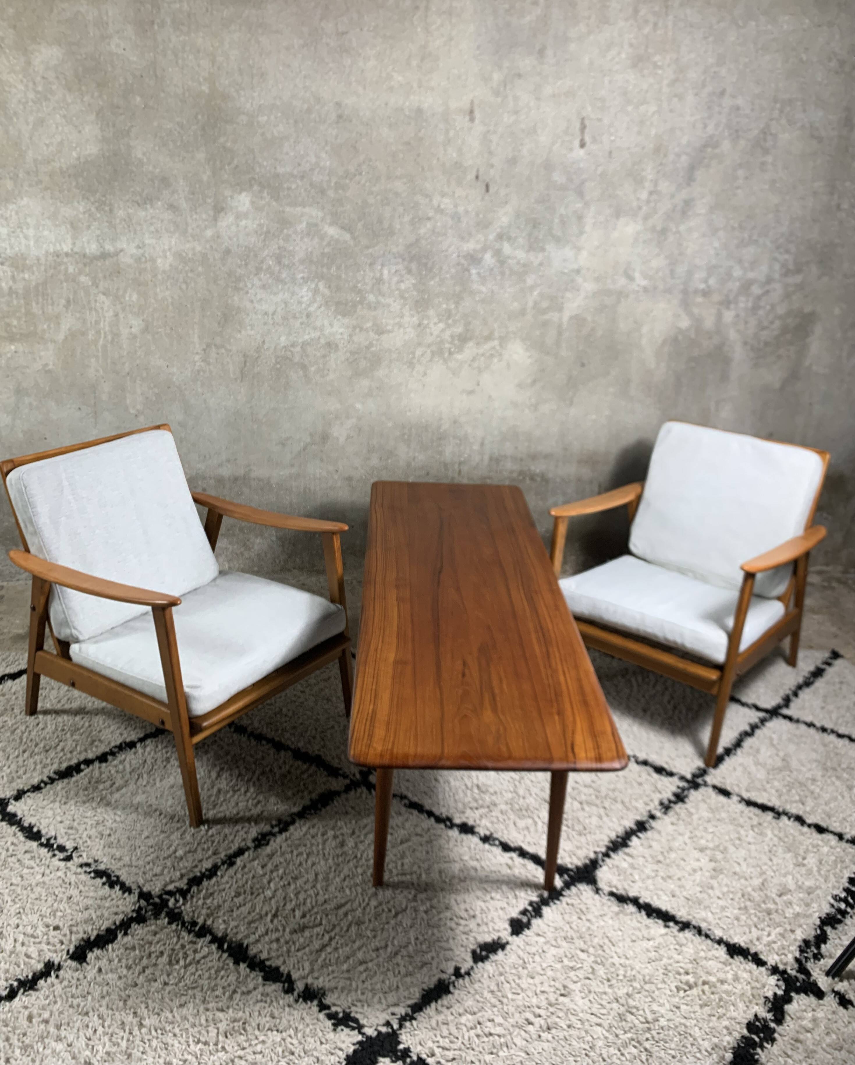 A pair of scandinavian lounge chairs from the 1960s