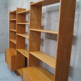 Scandinavian oak modular wall unit, 1960s