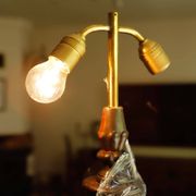 Antique floor lamp with lion motif