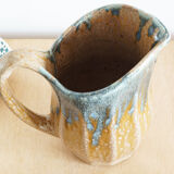 Art Nouveau inspired pitcher in flamed stoneware in the Denbac Rambervillers style