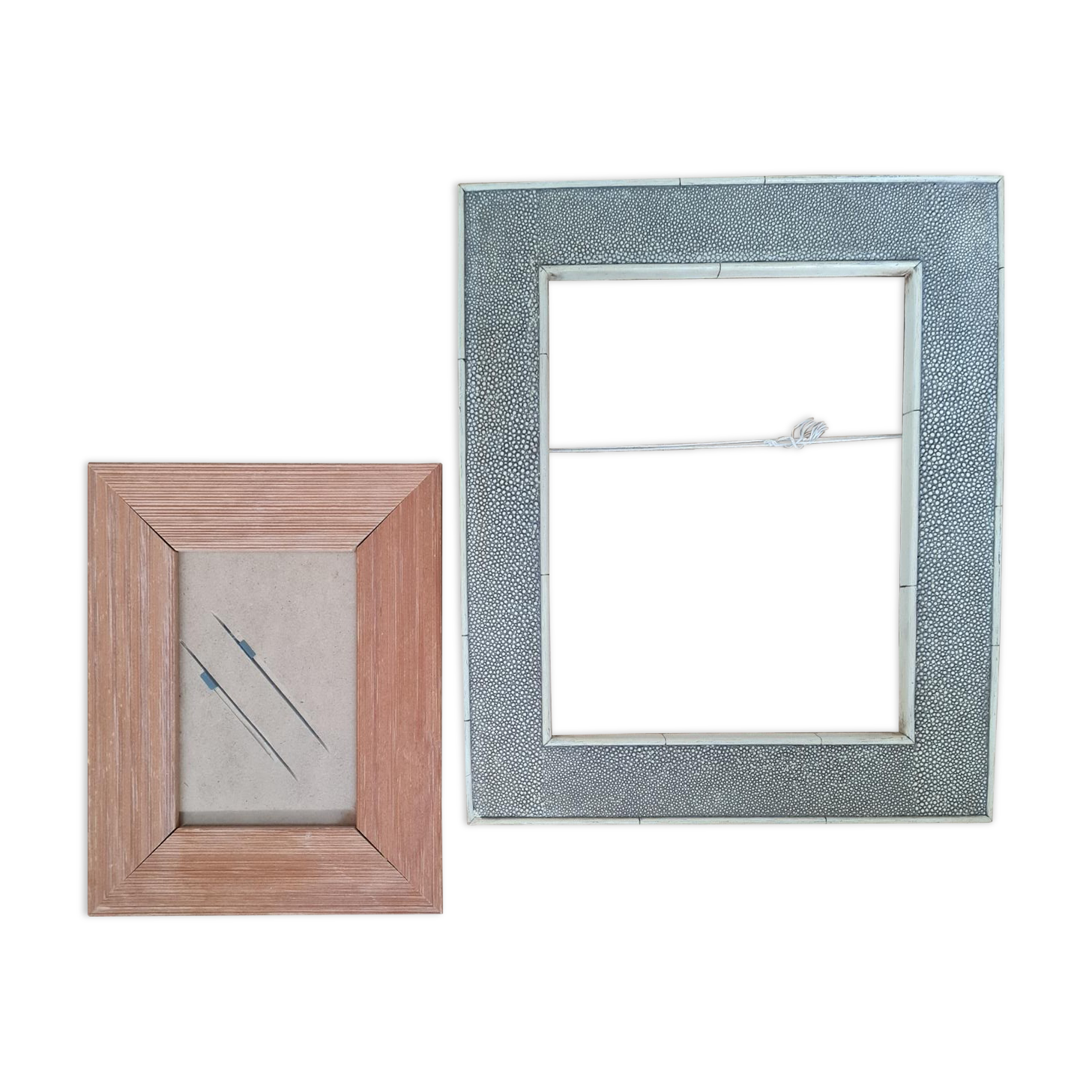 Galuchat frame + wood frame