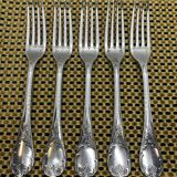 Set of 5 silver-plated forks from Christofle, Marly