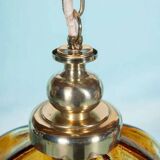 Suspension Murano ambre vintage Honsel, lampe en verre italienne
