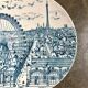 Plat "Exposition universelle" en faïence bleue n°2