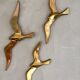 Trio d'oiseaux en laiton