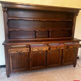 Rustic two-body buffet in oak from the 1960s.