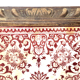 Dessous de plat contour bois faïence décoré motif rouge/bordeaux
