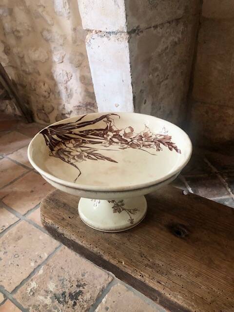 Earthenware compote by Jules Vieillard