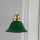 Hanging Lampshade opaline green vintage old Tulip glass