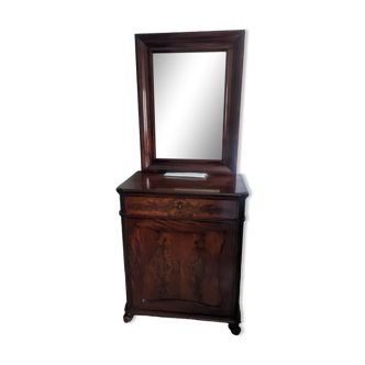 Mahogany chest of drawers with claw feet and mirror