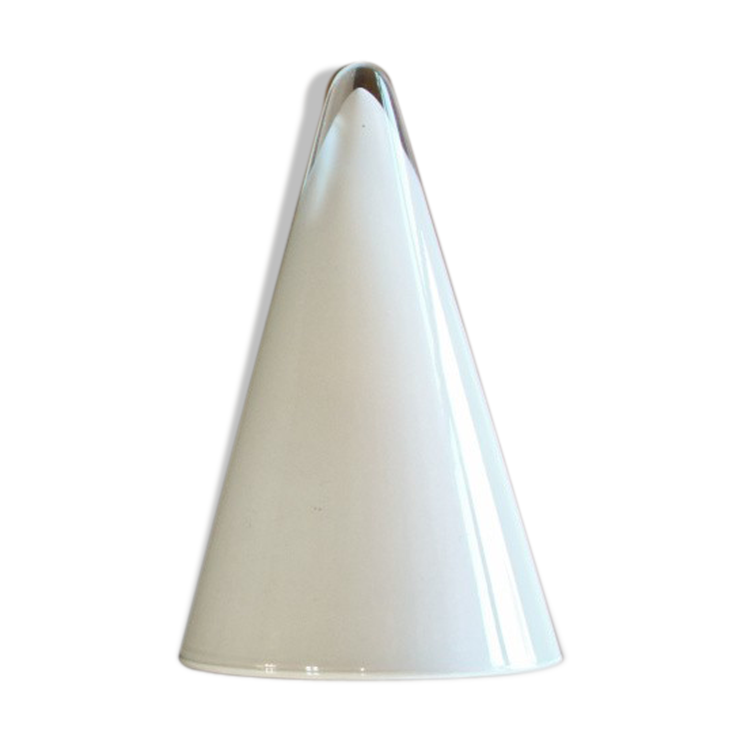 Teepee lamp conical in white glass. SCE France. 1980s