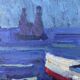 Vintage Modernists Oil Painting Abstract Landscape Gerhard Larsson 1960