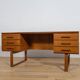 Mid-Century Teak Freestanding Desk by Torben Valeur & Henning Jensen for Dy