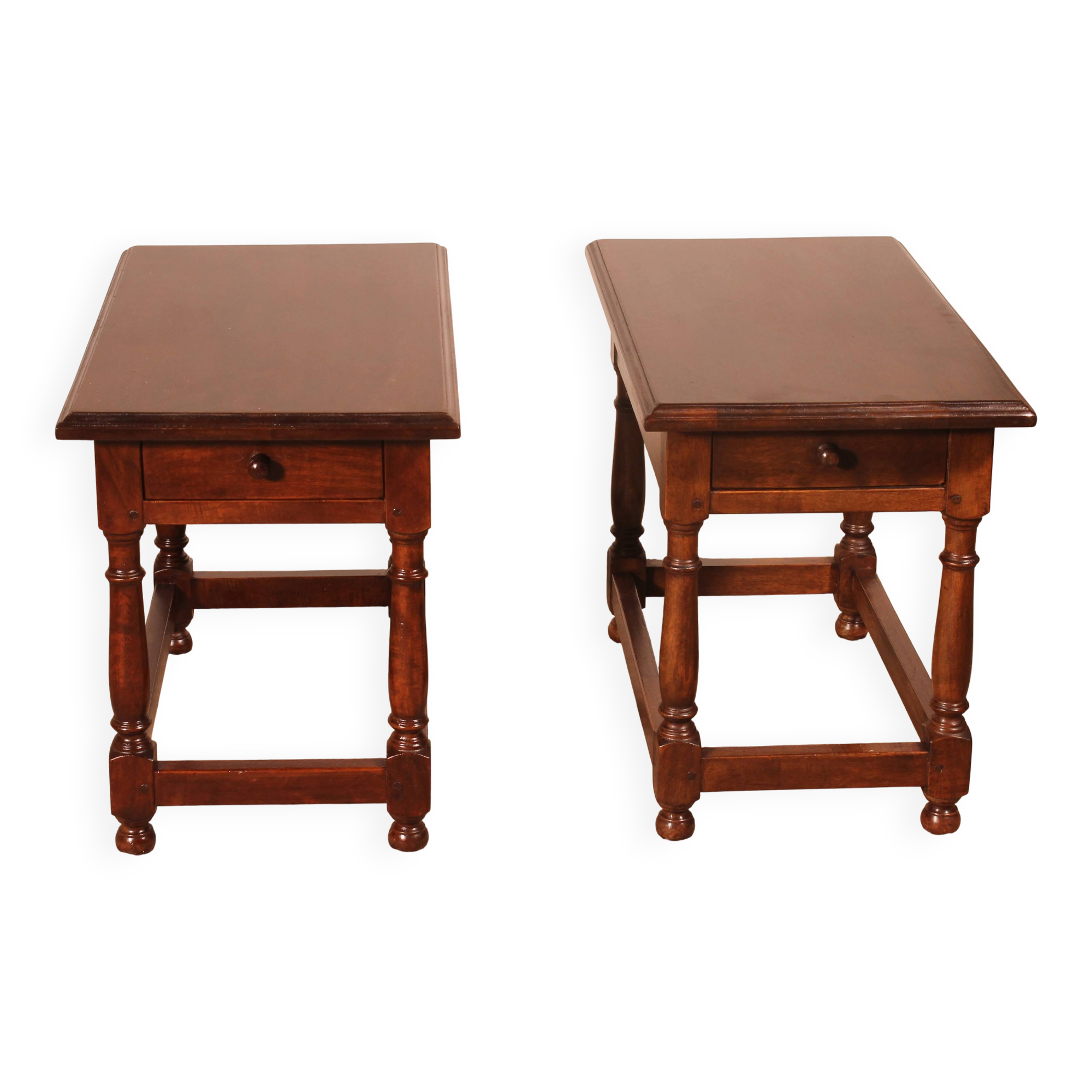 pair of Spanish walnut bedside tables or side tables